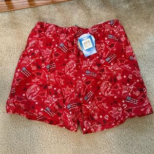 Columbia Red Patterned Men's Swim Trunks NWT